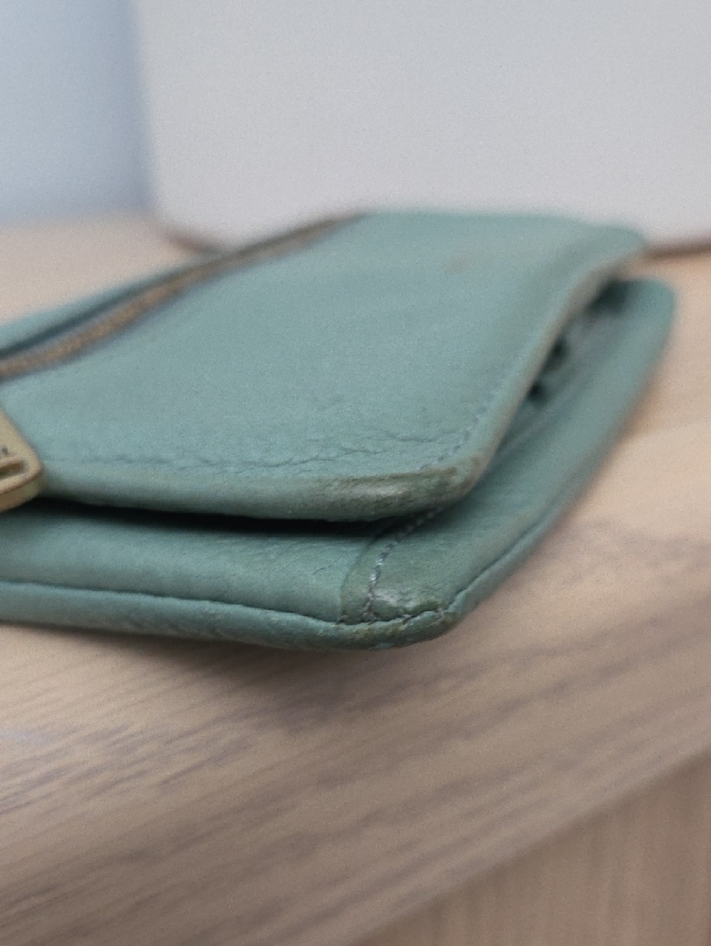 Fossil Preston Teal Pebbled Leather Flap Wallet - Picture 12 of 13